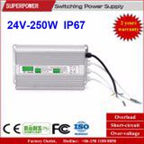 Constant Voltage 24V 250W LED Waterproof Switching Power Supply IP67