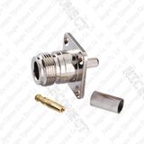 N Female Crimp Connector 4 Hole Flange for Rg58 Rg142 LMR195 3D-Fb Coaxial Cable RF Connector