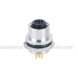 M12 5 Pin Female Rear Mounting Connector with PCB Contacts