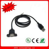 USB 2.0 Female Panel Mount Cable with Lock Screw