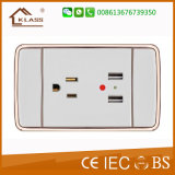 3pin Socket with Dual USB Charger Socket 2.1A