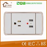 3pin Socket with Dual USB Charger Socket 2.1A