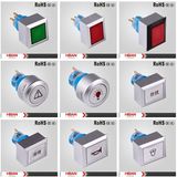 Ce RoHS 22mm Square Head Illuminated Momentary Latching Push Button Switch