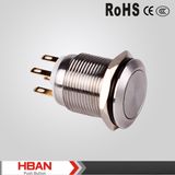 5A 250VAC 19mm Momentary Metal Push Button Switch