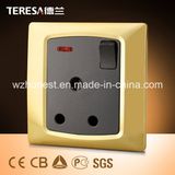 British Standard 1 Gang 15A Electric Wall Switch Socket in Iran or Iraq Market