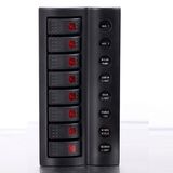 8 Gang Waterproof LED Rocker Switch Panel for Marine Boat Caravan (AP6)