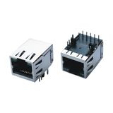 LED Lighted Straight Type Female 10 Pin RJ45 Connector