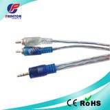 Audio Video Cable 3.5mm Stereo to 2RCA Transparent Cable