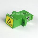 Laser Warning Labelled Sc Shutter Fiber Optic Adapter