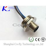 Solder Front Fastened IP67 M12 Panel Mount Waterproof Extension Cord Connectors