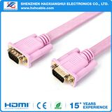 Colorful Flat Nickel Plated Standard 3+9 15pin Shield VGA Cable