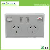 Australian Standard Double USB Charger Wall Socket, Wall Switch