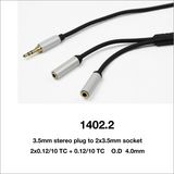 Aux Cable Mini 3.5mm Stereo Plug to 2X3.5mm Socket (1402-2)