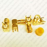 Golden Right Angle SMA Female Jack Connector Solder PCB Board Mount RF Coaxial Connector
