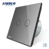 Livolo New Design Two Gang Two Way Gray Touch Switch Vl-C702s-15