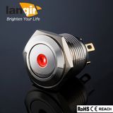 Ls16 16mm Nickel Plated Brass Pushbutton Switch with Red LED DOT Illuminated (Ls16-F-M1-N-D-R)