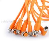 M12 4pin Female Right Angled Molded Cable Connector for Factory Automation with IP67 Rating