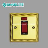 Single Plate 45A 1gang Double Pole Switch with Neon