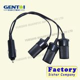 Hot Sale Auto Cigarette Plug with Fuse to Auto Cigarette Inline Socket, Car Charger Spiral Cable