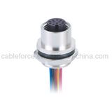 M12 Connector, 12pin Female Panel Mount Wire Connector Rear Fastened Circular Connector
