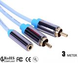 RCA Y Cable 3.5mm Female to 2RCA Cable 3m/10ft