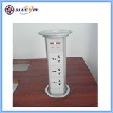 Silver One-Key Intelligence Pop up Desktop Socket with 3 Universal Power and 2 USB Charger for Kitchen
