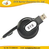 Portable 2 in 1 USB Retractable Cable Reel for Cell Phone Charging