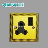 Stainless Steel 15A Round Pin Switch Socket BS546 OEM