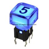 Audio Video Device 50mA/12V DC Illuminated Push Button Tactile Switch