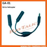 Aviation Headset Adapter for Ga to Helicopter Plug