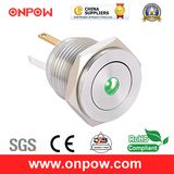 Onpow 16mm Illuminated Push Button Switch with Long Pin Terminal (GQ16PF-10D/JL/R/12V/S, 16mm, CE, CCC, RoHS)