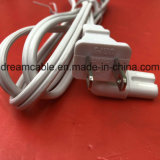 1.2m Non-Polaried White NEMA 1-15p 2pin UL Power Cord with Angle IEC C7