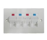4 Port Flat Type Network UTP Cat5e CAT6 Wall Faceplate