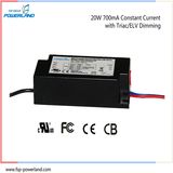 Ce Approval 20W 700mA Constant Current Triac/Elv Dimmable LED Driver