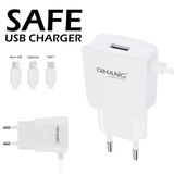 2.1A Fast Mobile Phone Charger with 1.2m Type-C USB Cable
