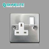 Stainless Steel Plate 1 Gang Switched Socket with Ce