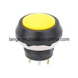 12mm Zin-Al Alloy Crust Push Button Switch with Yellow Actuator