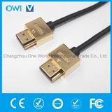 Slim HDMI 19 Pin Plug-Plug Cable for Cellphone Camcorders HDTV Gold Plug