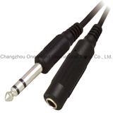 6.35mm Stereo Plug - 6.35mm Stereo Jack Cable