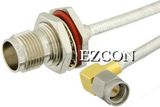 SMA Male Right Angle to TNC Female Bulkhead RF Coaxial Test Cable Assembly