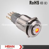 Hban 16mm High Head Push Button Switch with DOT LED Light