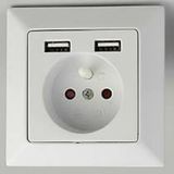 France Wall Socket 2.1A USB Power Charger Socket