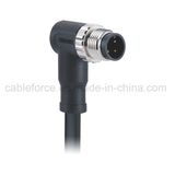 M12 3 Pin Male Right Angled Cable Connector for Industrial Application with CNC Screw