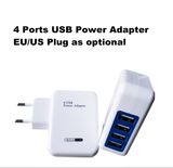 4-Ports Multi USB Charger EU Plug 5V 15.5W Power Adapter