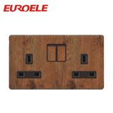a High Performance Wooden Color 13A Wall Socket