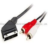 Scart Plug - 2 RCA Plugs Cable