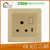 British Type 1 Gang 15A Switch Socket with Neon
