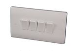 White Color Bc 4 Gang Electrical Wall Light Switch