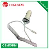 2015 New White and Black Glossy Body with LED Light for iPhone Dual USB Car Charger