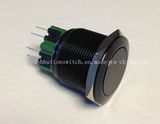 Black Body Flat IP67 25mm Latching Push Button Switch